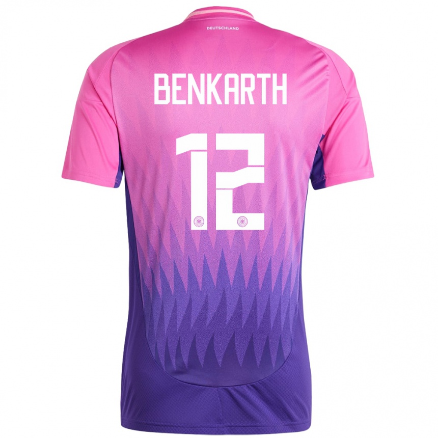 Herren Fußball Deutschland Laura Benkarth #12 Pink Lila Auswärtstrikot Trikot 24-26 T-Shirt Luxemburg
