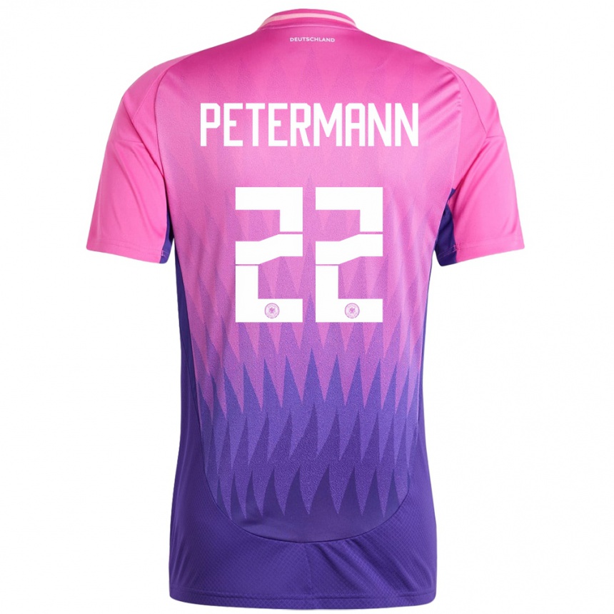 Herren Fußball Deutschland Lena Petermann #22 Pink Lila Auswärtstrikot Trikot 24-26 T-Shirt Luxemburg