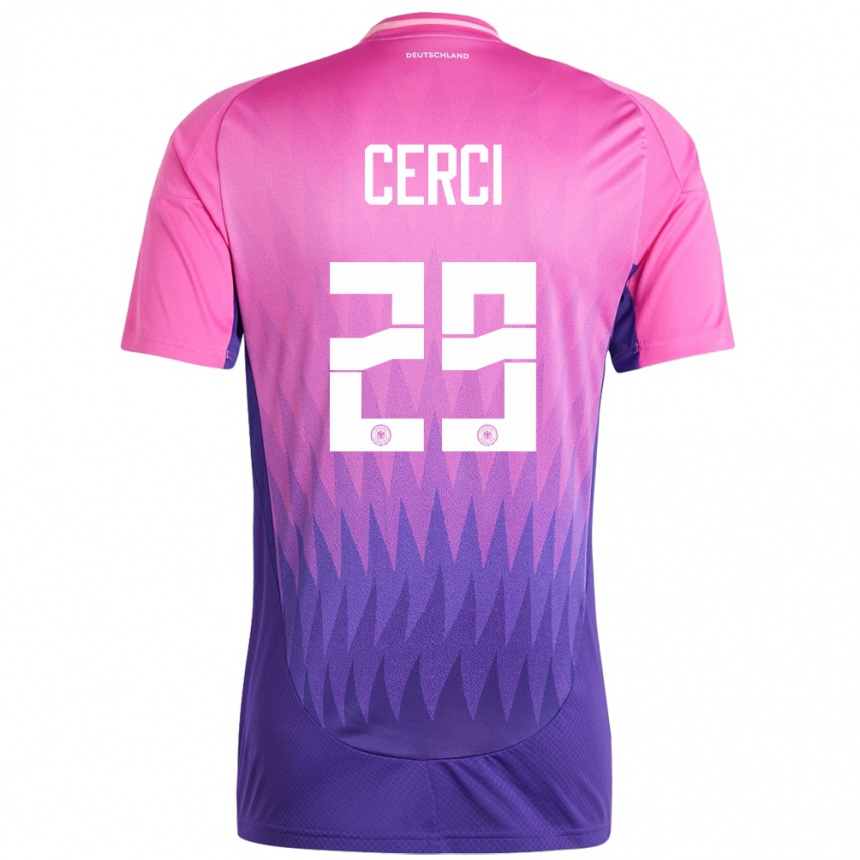 Herren Fußball Deutschland Selina Cerci #29 Pink Lila Auswärtstrikot Trikot 24-26 T-Shirt Luxemburg