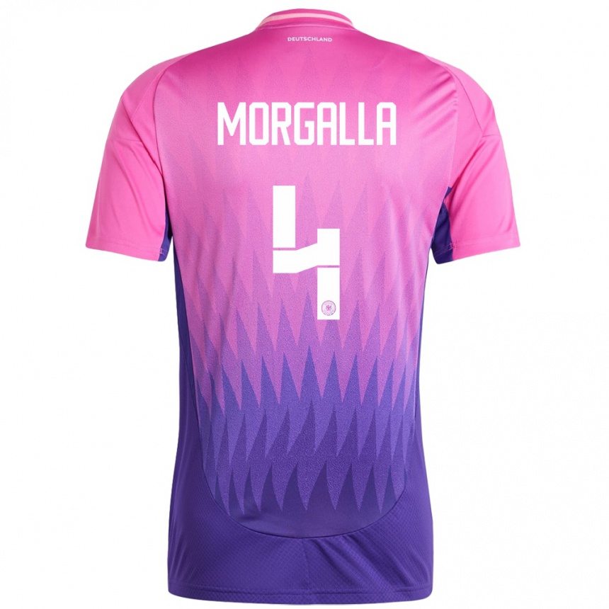 Herren Fußball Deutschland Leandro Morgalla #4 Pink Lila Auswärtstrikot Trikot 24-26 T-Shirt Luxemburg