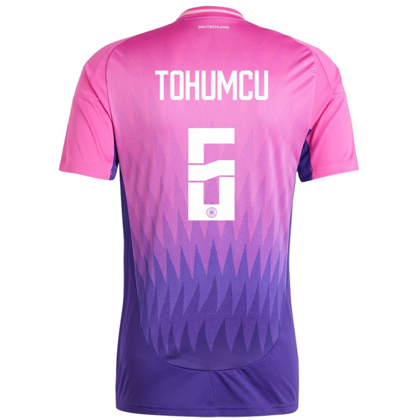 Herren Fußball Deutschland Umut Tohumcu #6 Pink Lila Auswärtstrikot Trikot 24-26 T-Shirt Luxemburg