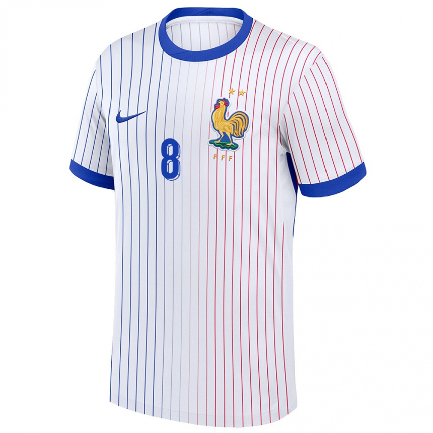 Herren Fußball Frankreich Grace Geyoro #8 Weiß Auswärtstrikot Trikot 24-26 T-Shirt Luxemburg