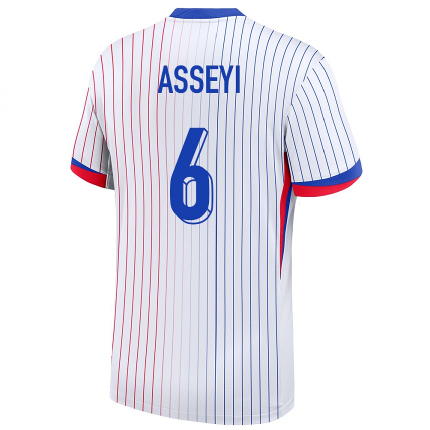 Herren Fußball Frankreich Viviane Asseyi #6 Weiß Auswärtstrikot Trikot 24-26 T-Shirt Luxemburg