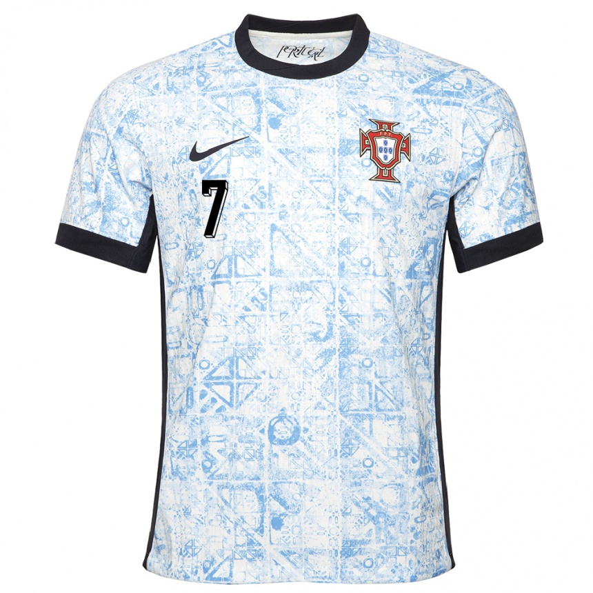 Herren Fußball Portugal Gil Martins #7 Cremeblau Auswärtstrikot Trikot 24-26 T-Shirt Luxemburg