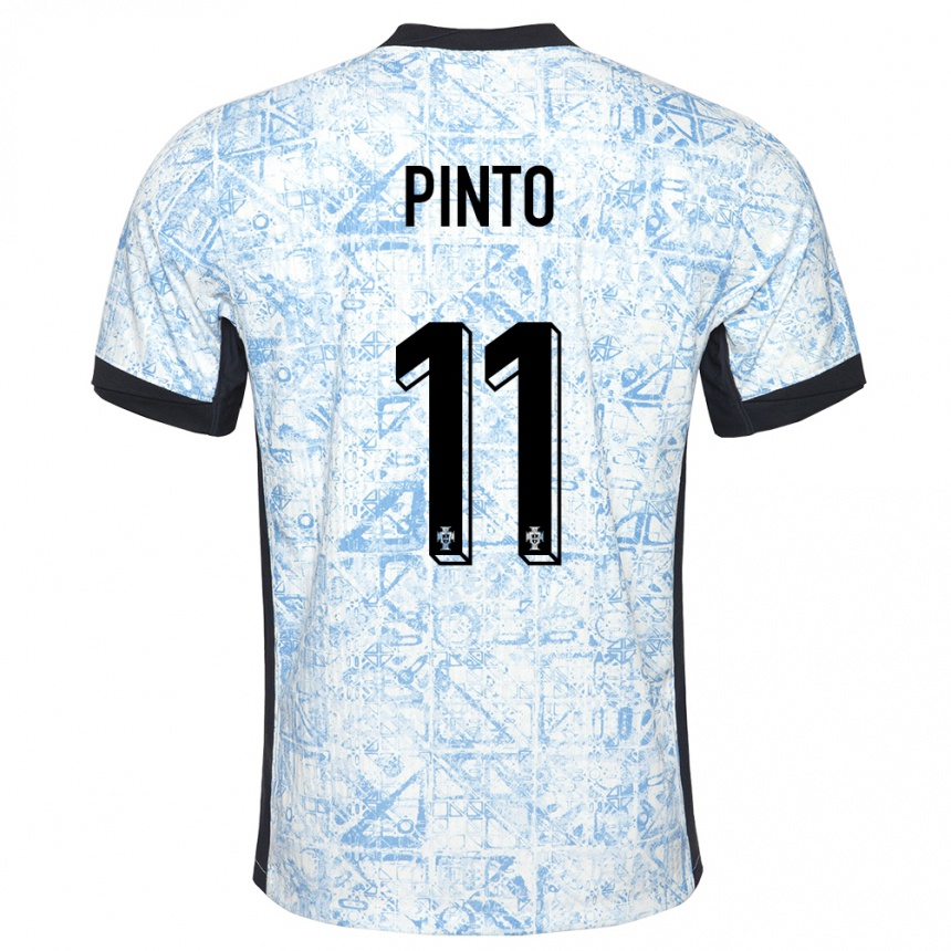 Herren Fußball Portugal Tatiana Pinto #11 Cremeblau Auswärtstrikot Trikot 24-26 T-Shirt Luxemburg