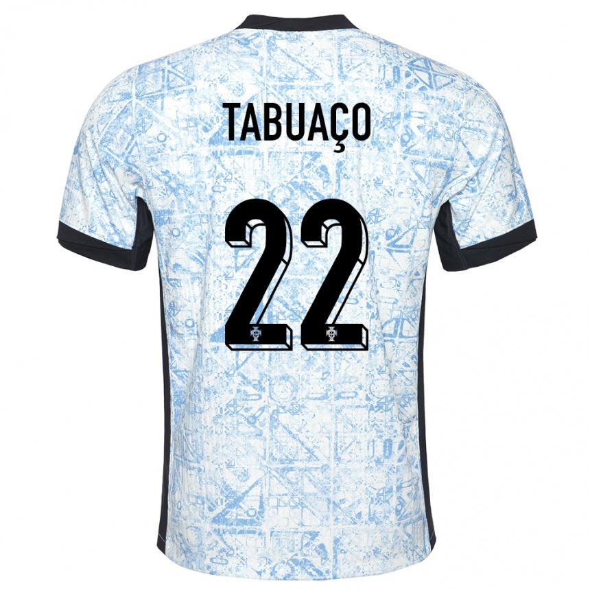 Herren Fußball Portugal Goncalo Tabuaco #22 Cremeblau Auswärtstrikot Trikot 24-26 T-Shirt Luxemburg