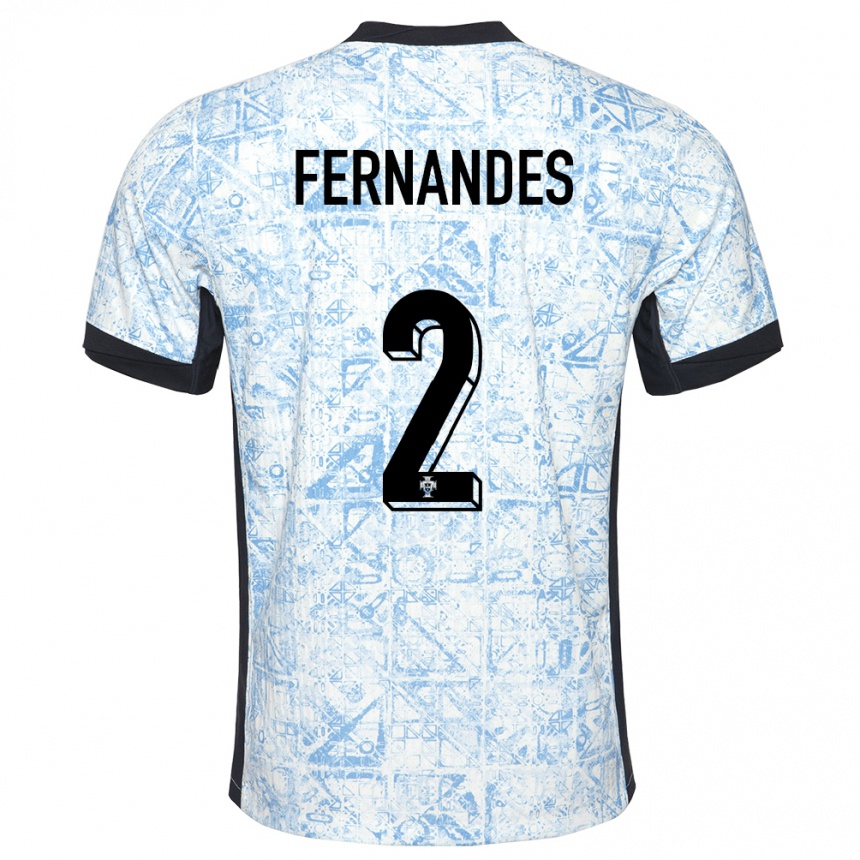 Herren Fußball Portugal Martim Fernandes #2 Cremeblau Auswärtstrikot Trikot 24-26 T-Shirt Luxemburg