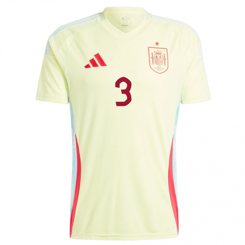 Herren Fußball Spanien Leila Ouahabi #3 Gelb Auswärtstrikot Trikot 24-26 T-Shirt Luxemburg