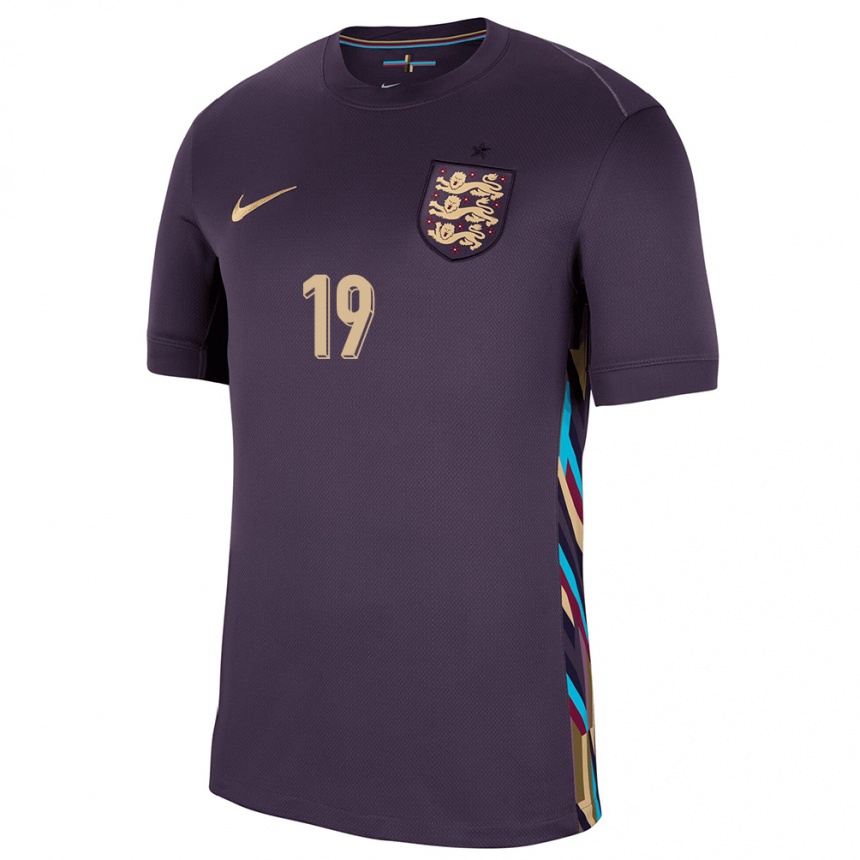 Herren Fußball England Lee Jonas #19 Dunkle Rosine Auswärtstrikot Trikot 24-26 T-Shirt Luxemburg