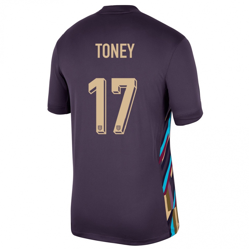 Herren Fußball England Ivan Toney #17 Dunkle Rosine Auswärtstrikot Trikot 24-26 T-Shirt Luxemburg