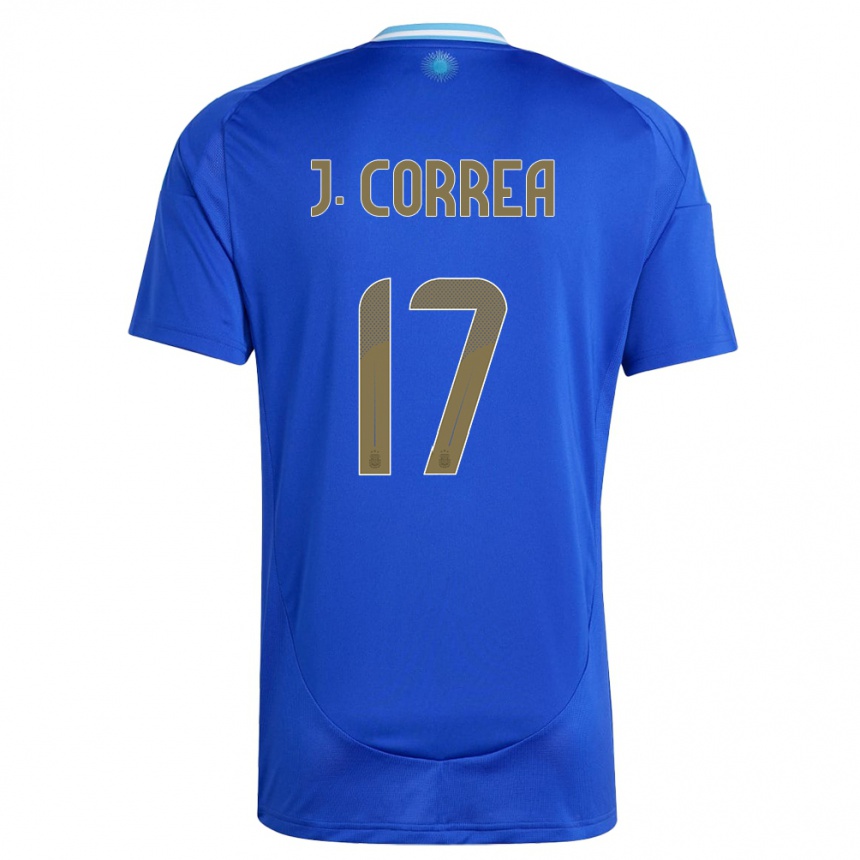 Herren Fußball Argentinien Joaquin Correa #17 Blau Auswärtstrikot Trikot 24-26 T-Shirt Luxemburg