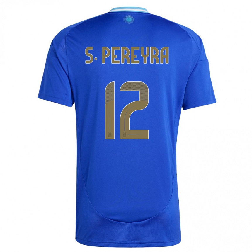 Herren Fußball Argentinien Solana Pereyra #12 Blau Auswärtstrikot Trikot 24-26 T-Shirt Luxemburg