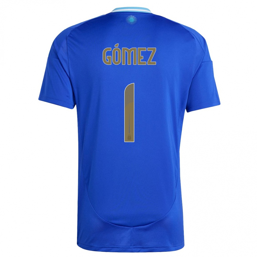 Herren Fußball Argentinien Francisco Gomez #1 Blau Auswärtstrikot Trikot 24-26 T-Shirt Luxemburg