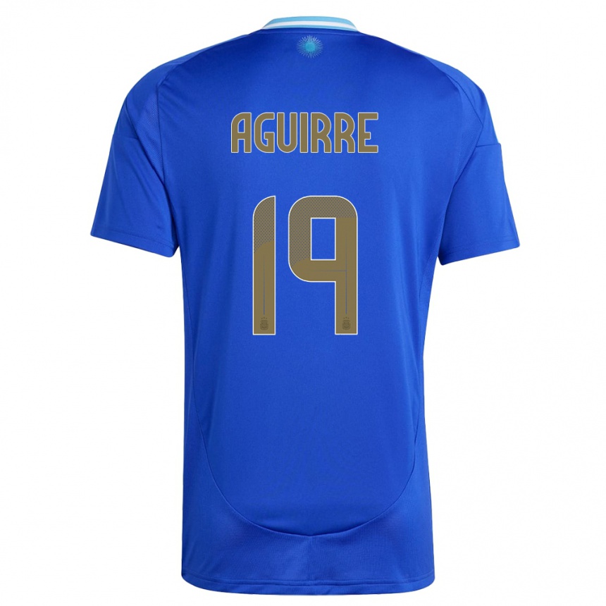 Herren Fußball Argentinien Brian Aguirre #19 Blau Auswärtstrikot Trikot 24-26 T-Shirt Luxemburg