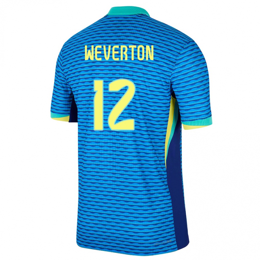 Herren Fußball Brasilien Weverton #12 Blau Auswärtstrikot Trikot 24-26 T-Shirt Luxemburg