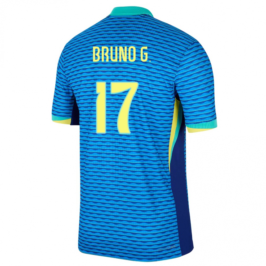Herren Fußball Brasilien Bruno Guimaraes #17 Blau Auswärtstrikot Trikot 24-26 T-Shirt Luxemburg