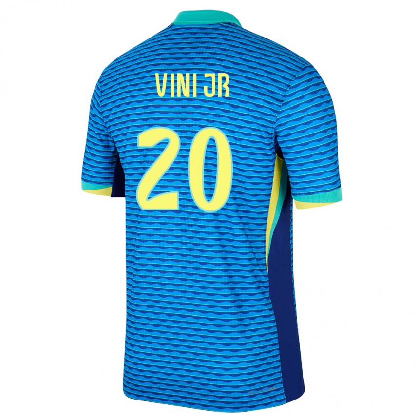 Herren Fußball Brasilien Vinicius Junior #20 Blau Auswärtstrikot Trikot 24-26 T-Shirt Luxemburg