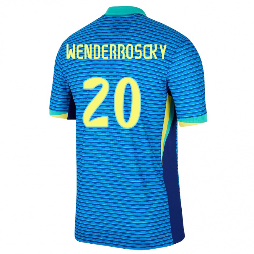 Herren Fußball Brasilien Arthur Wenderroscky #20 Blau Auswärtstrikot Trikot 24-26 T-Shirt Luxemburg