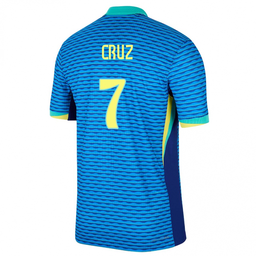 Herren Fußball Brasilien Joao Cruz #7 Blau Auswärtstrikot Trikot 24-26 T-Shirt Luxemburg