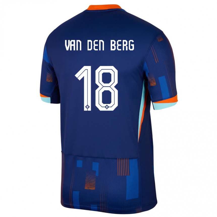 Herren Fußball Niederlande Rav Van Den Berg #18 Blau Auswärtstrikot Trikot 24-26 T-Shirt Luxemburg