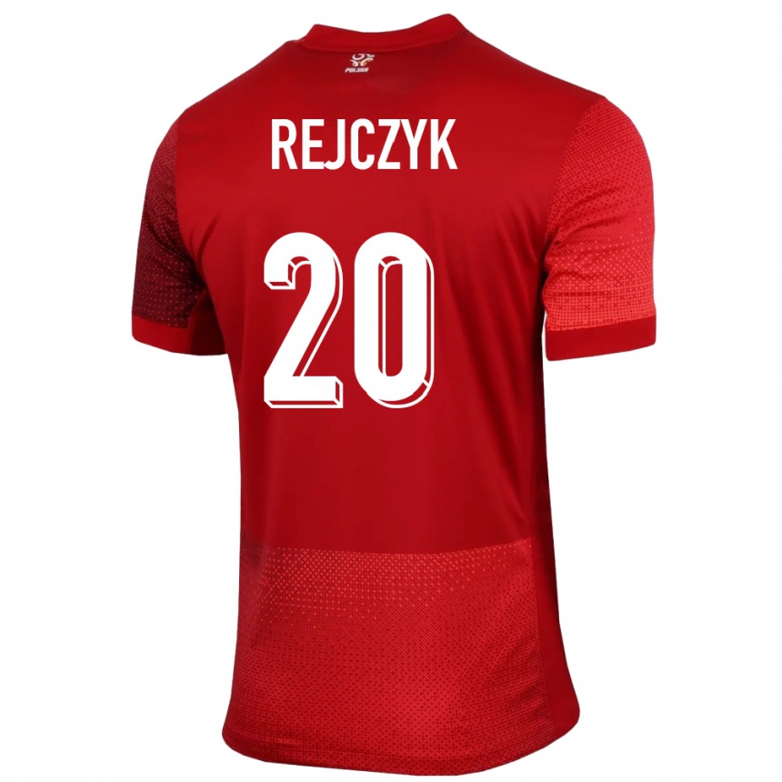 Herren Fußball Polen Filip Rejczyk #20 Rot Auswärtstrikot Trikot 24-26 T-Shirt Luxemburg