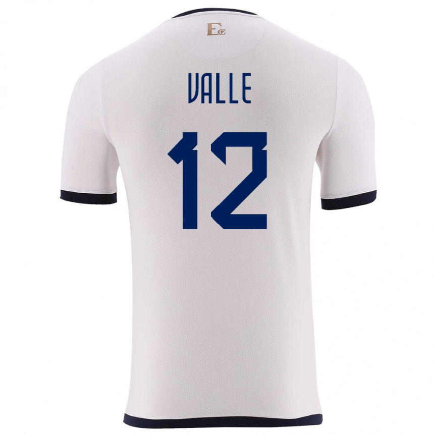 Herren Fußball Ecuador Gonzalo Valle #12 Weiß Auswärtstrikot Trikot 24-26 T-Shirt Luxemburg