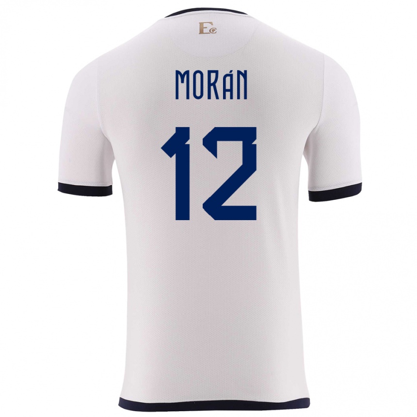 Herren Fußball Ecuador Andrea Moran #12 Weiß Auswärtstrikot Trikot 24-26 T-Shirt Luxemburg
