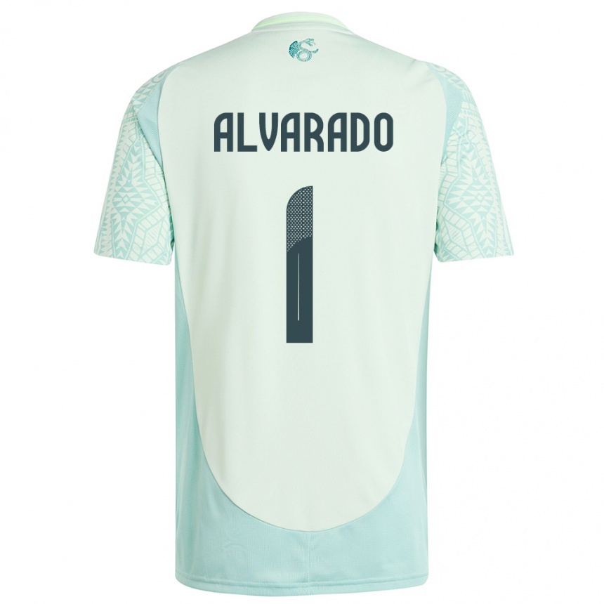 Herren Fußball Mexiko Emily Alvarado #1 Leinengrün Auswärtstrikot Trikot 24-26 T-Shirt Luxemburg