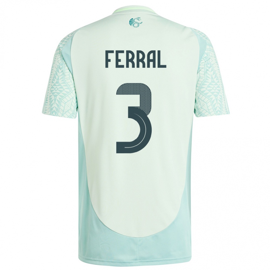 Herren Fußball Mexiko Cristina Ferral #3 Leinengrün Auswärtstrikot Trikot 24-26 T-Shirt Luxemburg