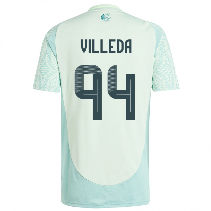 Herren Fußball Mexiko Melany Villeda #94 Leinengrün Auswärtstrikot Trikot 24-26 T-Shirt Luxemburg