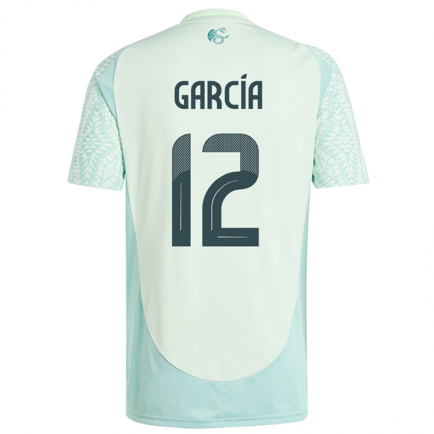 Herren Fußball Mexiko Eduardo Garcia #12 Leinengrün Auswärtstrikot Trikot 24-26 T-Shirt Luxemburg