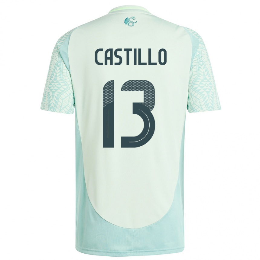 Herren Fußball Mexiko Jose Castillo #13 Leinengrün Auswärtstrikot Trikot 24-26 T-Shirt Luxemburg