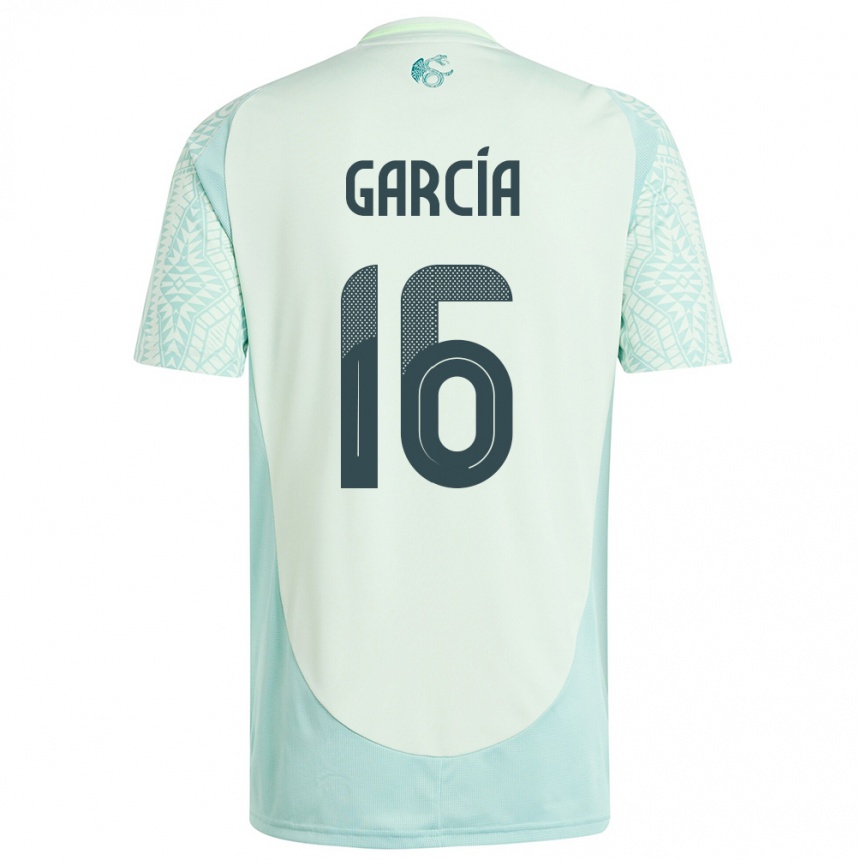 Herren Fußball Mexiko Uziel Garcia #16 Leinengrün Auswärtstrikot Trikot 24-26 T-Shirt Luxemburg