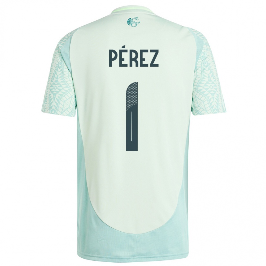 Herren Fußball Mexiko Emiliano Perez #1 Leinengrün Auswärtstrikot Trikot 24-26 T-Shirt Luxemburg
