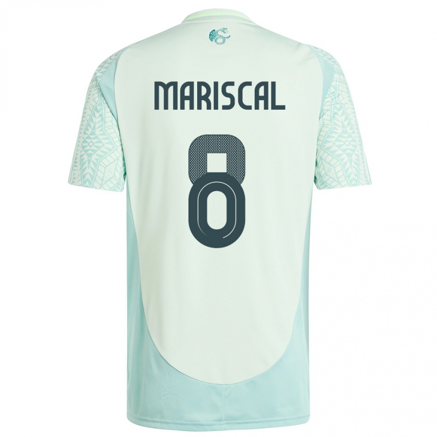 Herren Fußball Mexiko Salvador Mariscal #8 Leinengrün Auswärtstrikot Trikot 24-26 T-Shirt Luxemburg