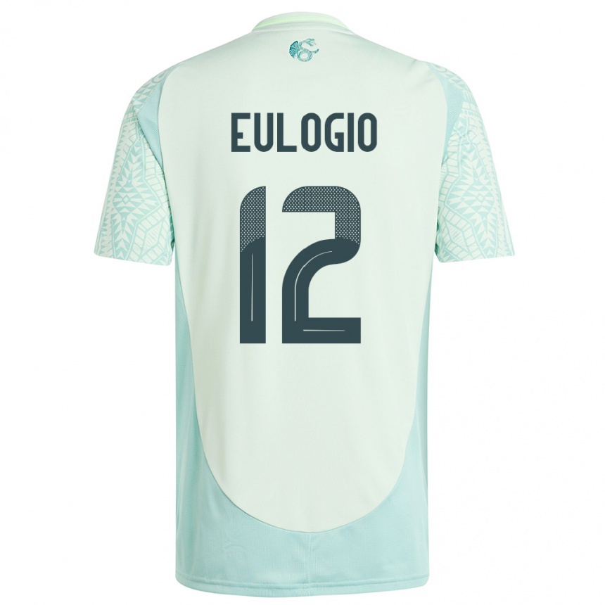 Herren Fußball Mexiko Jose Eulogio #12 Leinengrün Auswärtstrikot Trikot 24-26 T-Shirt Luxemburg