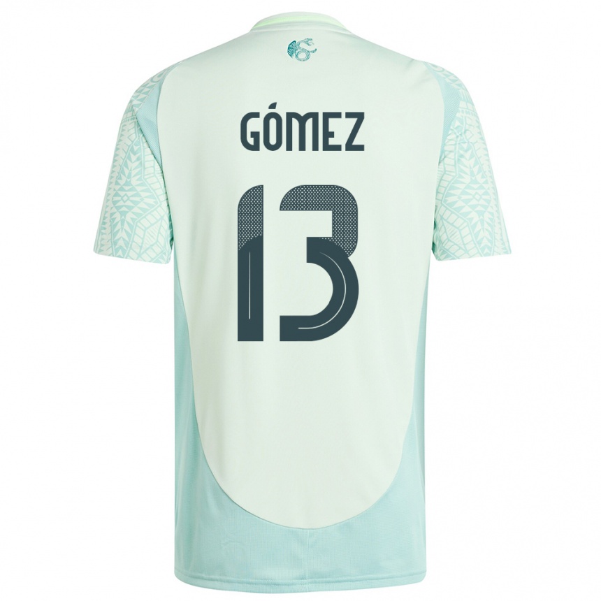 Herren Fußball Mexiko Diego Gomez #13 Leinengrün Auswärtstrikot Trikot 24-26 T-Shirt Luxemburg