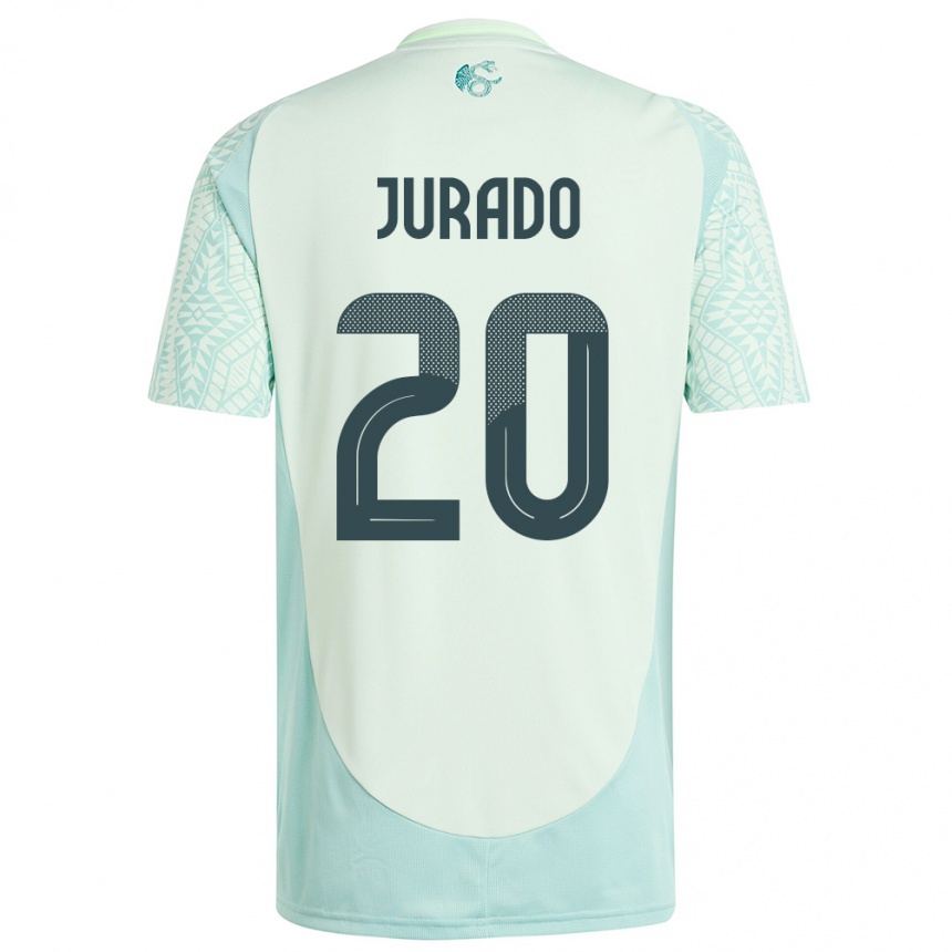 Herren Fußball Mexiko Heriberto Jurado #20 Leinengrün Auswärtstrikot Trikot 24-26 T-Shirt Luxemburg