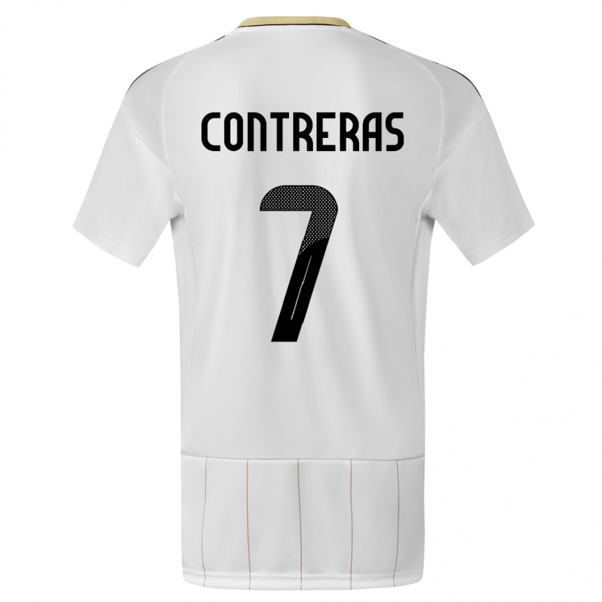 Herren Fußball Costa Rica Anthony Contreras #7 Weiß Auswärtstrikot Trikot 24-26 T-Shirt Luxemburg