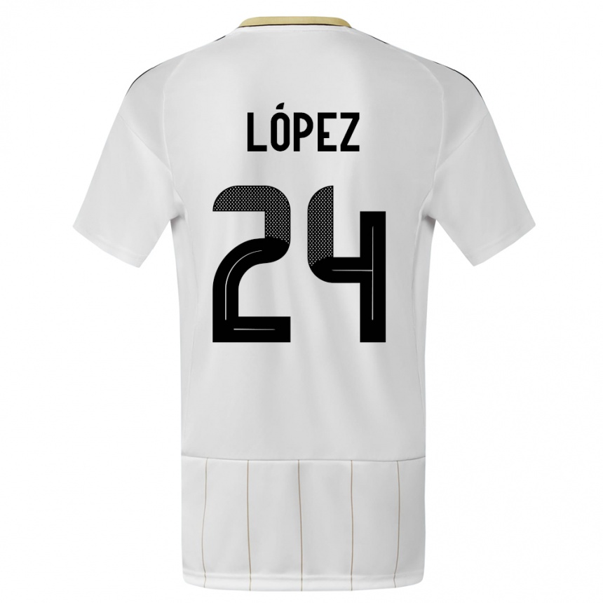 Herren Fußball Costa Rica Douglas Lopez #24 Weiß Auswärtstrikot Trikot 24-26 T-Shirt Luxemburg