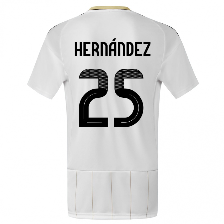 Herren Fußball Costa Rica Anthony Hernandez #25 Weiß Auswärtstrikot Trikot 24-26 T-Shirt Luxemburg