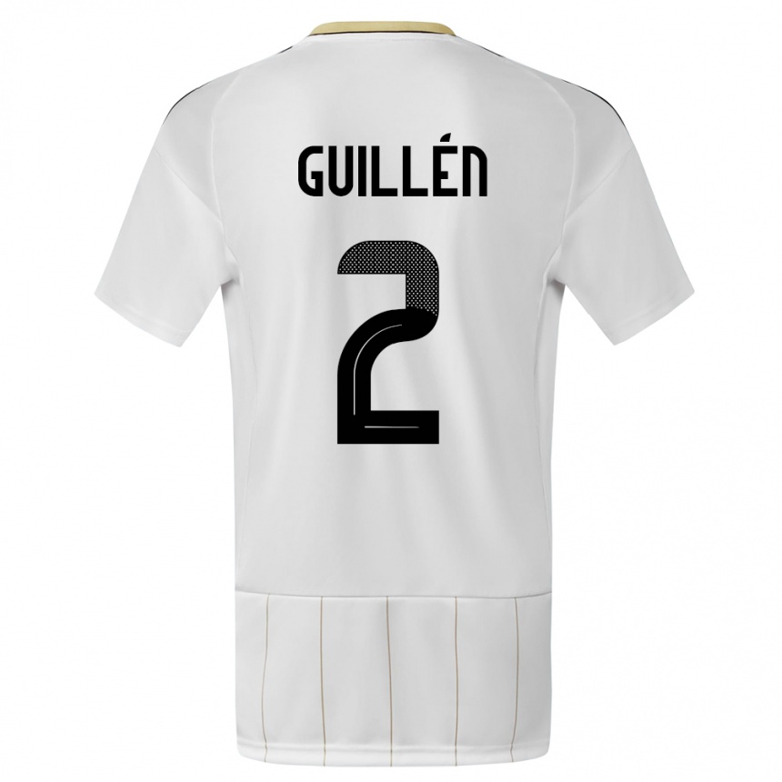 Herren Fußball Costa Rica Gabriela Guillen #2 Weiß Auswärtstrikot Trikot 24-26 T-Shirt Luxemburg