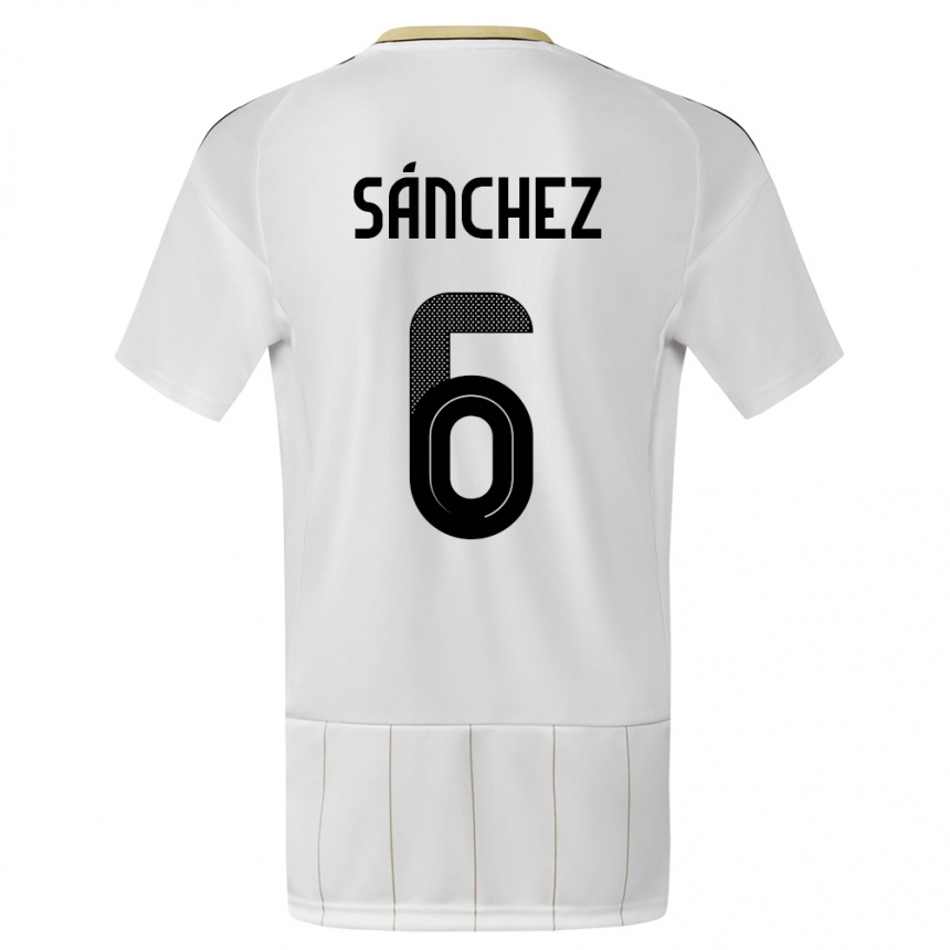 Herren Fußball Costa Rica Carol Sanchez #6 Weiß Auswärtstrikot Trikot 24-26 T-Shirt Luxemburg