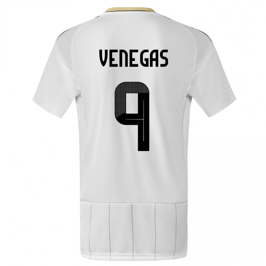 Herren Fußball Costa Rica Carolina Venegas #9 Weiß Auswärtstrikot Trikot 24-26 T-Shirt Luxemburg