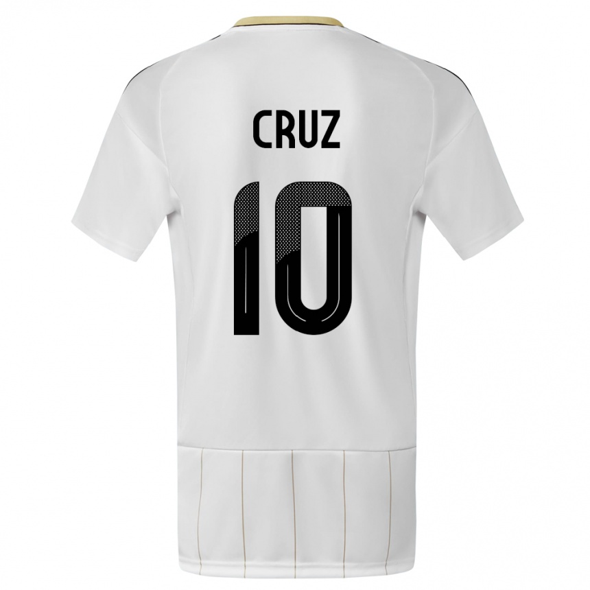 Herren Fußball Costa Rica Shirley Cruz #10 Weiß Auswärtstrikot Trikot 24-26 T-Shirt Luxemburg