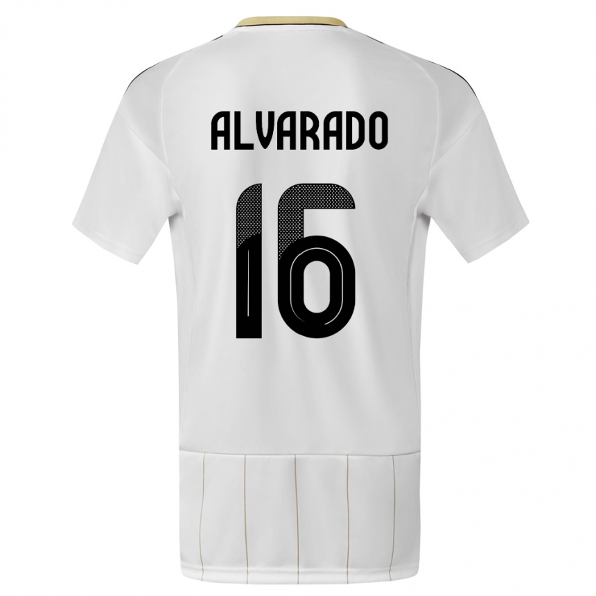 Herren Fußball Costa Rica Katherine Alvarado #16 Weiß Auswärtstrikot Trikot 24-26 T-Shirt Luxemburg