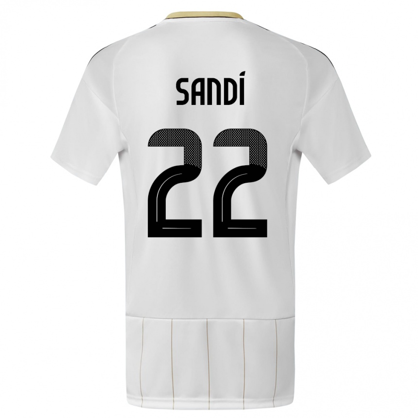 Herren Fußball Costa Rica Cristel Sandi #22 Weiß Auswärtstrikot Trikot 24-26 T-Shirt Luxemburg