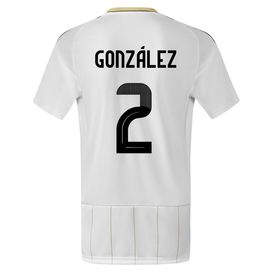 Herren Fußball Costa Rica Julian Gonzalez #2 Weiß Auswärtstrikot Trikot 24-26 T-Shirt Luxemburg