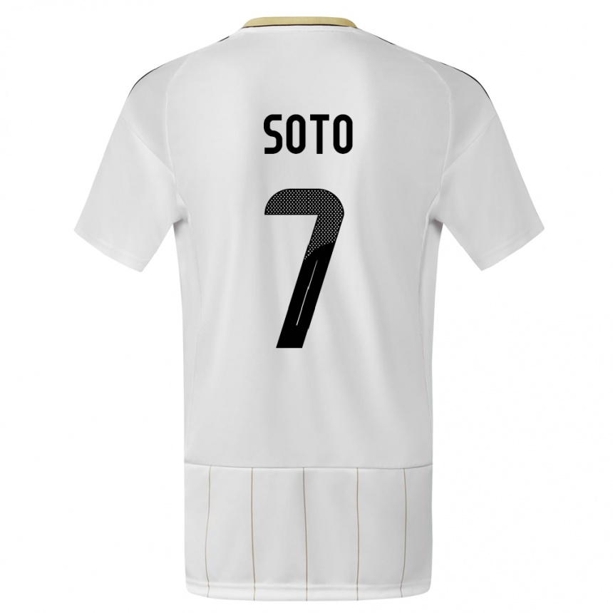 Herren Fußball Costa Rica Andrey Soto #7 Weiß Auswärtstrikot Trikot 24-26 T-Shirt Luxemburg