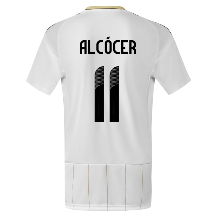Herren Fußball Costa Rica Josimar Alcocer #11 Weiß Auswärtstrikot Trikot 24-26 T-Shirt Luxemburg